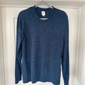 GAP Men's Blue Heather Soft Wool Blend Crewneck Sweater